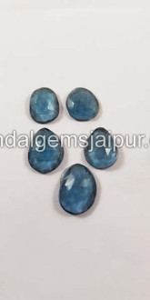 London Blue Topaz Rose Cut Slices